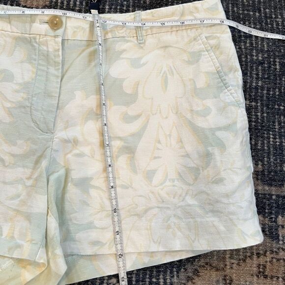 GAP Women's 12 seafoam green with cream damask print flat front zip up s… - Picture 6 of 9